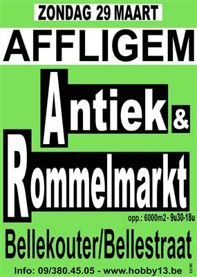 Antiek & Rommelmarkt te Affligem AFGELAST