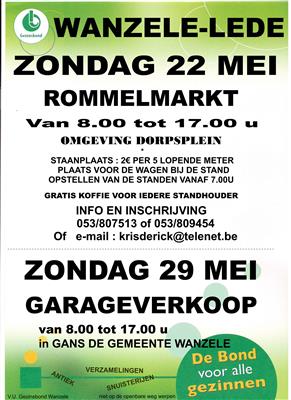 Jaarlijkse Rommelmarkt georganiseerd door de Gezinsbond afd Wanzele