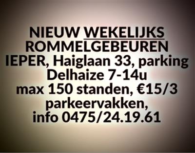 NIEUWE WEKELIJKSE ZONDAG ROMMELMARKT