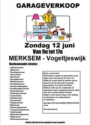 Merksem garageverkoop Kwadeveldenstraat + Vogeltjeswijk