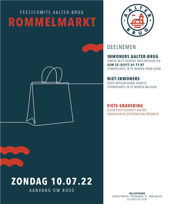 Gezellige rommelmarkt in de straten van Aalter-Brug.