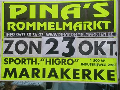 PINA'S JAARLIJKSE ROMMELMARKT in MARIAKERKE ( BIJ GENT ) !!!  
