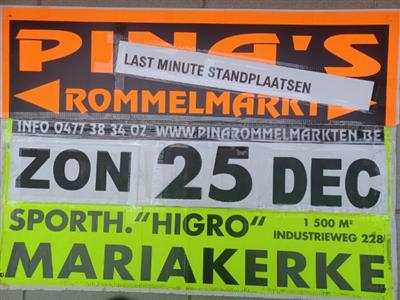 PINA'S ROMMELMARKT LAST MINUTE GRATIS STANDPLAATSEN !