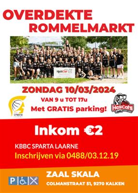 Overdekte Rommelmarkt met 120 standen