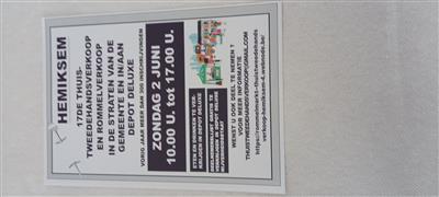 17de thuistweedehandsverkoop en rommelmarkt (320 deelnemers).