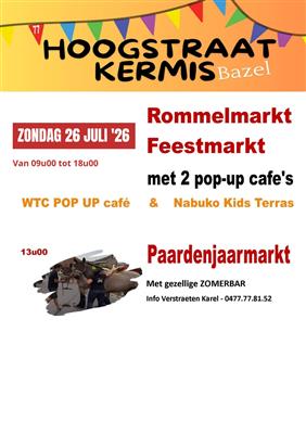 Hoogstraat kermis Bazel : rommelmarkt- feestmarkt- paardenjaarmarkt.