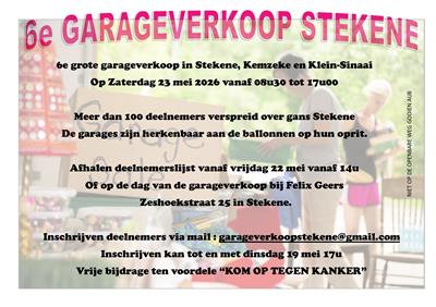 6e garageverkoop groot Stekene