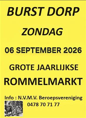 Grote jaarlijkse rommelmarkt Burst