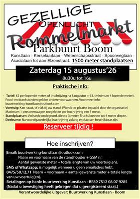 Gezellige rommelmarkt Parkbuurt Boom