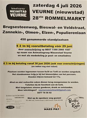28ste rommelmarkt VEURNE Nieuwstadkermis