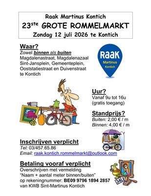 Grote rommelmarkt in Kontich Centrum