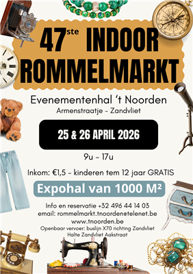 Grote tweedehands indoor rommelmarkt