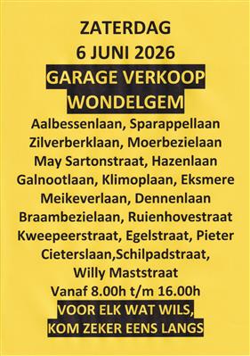 Garageverkoop Wondelgem – 13de editie