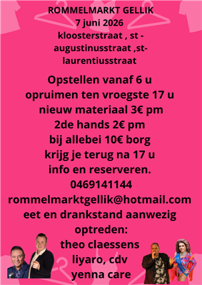 Rommelmarkt met optredens 