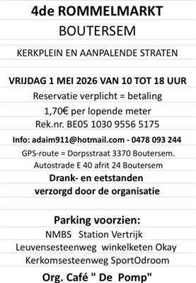 Rommelmarkt Boutersem 1 mei