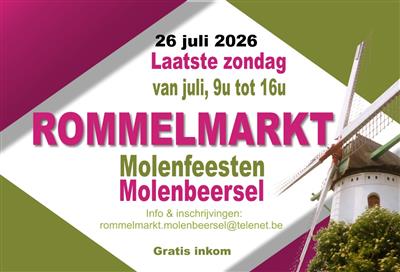 Gezellige Rommelmarkt tijdens de Molenfeesten Molenbeersel.
