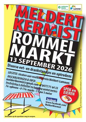 0penluchtrommelmarkt met kermis en randanimatie.