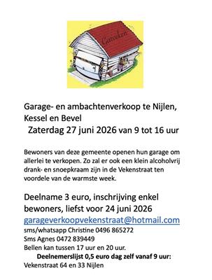Garageverkoop Nijlen, Kessel en Bevel.