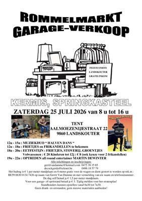 Gezellige rommelmarkt, garageverkoop & kermis.
