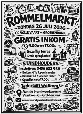 Grote jaarlijkse rommelmarkt Grobbendonk