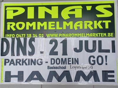 Pina's Jaarlijkse Rommelmarkt 21 Juli Hamme ( Bij St-Niklaas )  