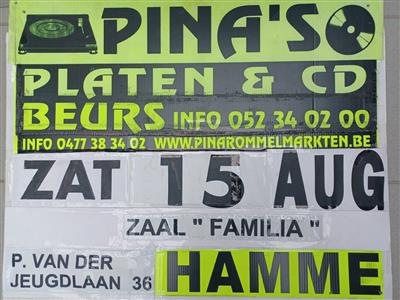 PINA'S Jaarlijkse PLATEN & CD - BEURS 15 Augustus HAMME