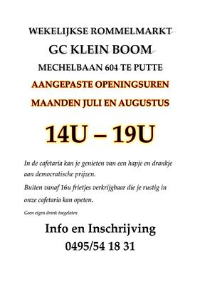 Gezellige WEKELIJKSE binnenrommelmarkt 