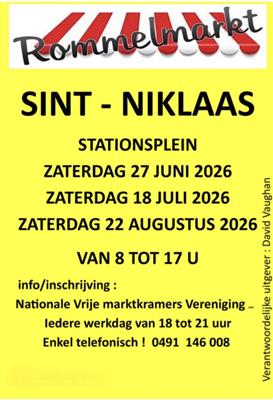 Gezellige rommelmarkt op het Stationsplein te sint niklaas