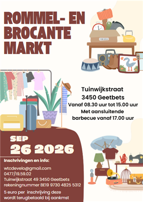 Rommelmarkt met barbecue