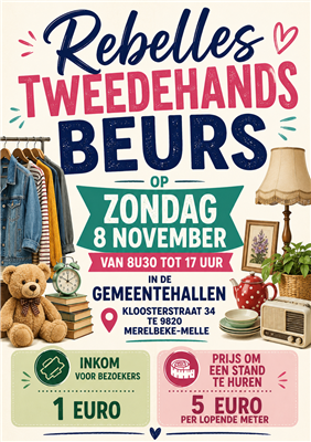 Tweedehandsbeurs Rebelle Merelbeke.