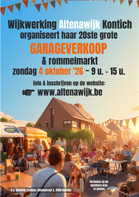 20ste grote garageverkoop en rommelmarkt