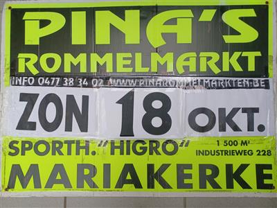 PINA'S JAARLIJKSE ROMMELMARKT in MARIAKERKE ( BIJ GENT ) !!!  