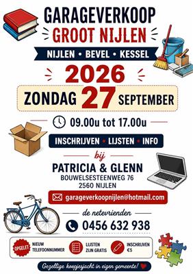 Jaarlijkse garage verkoop Groot Nijlen. 